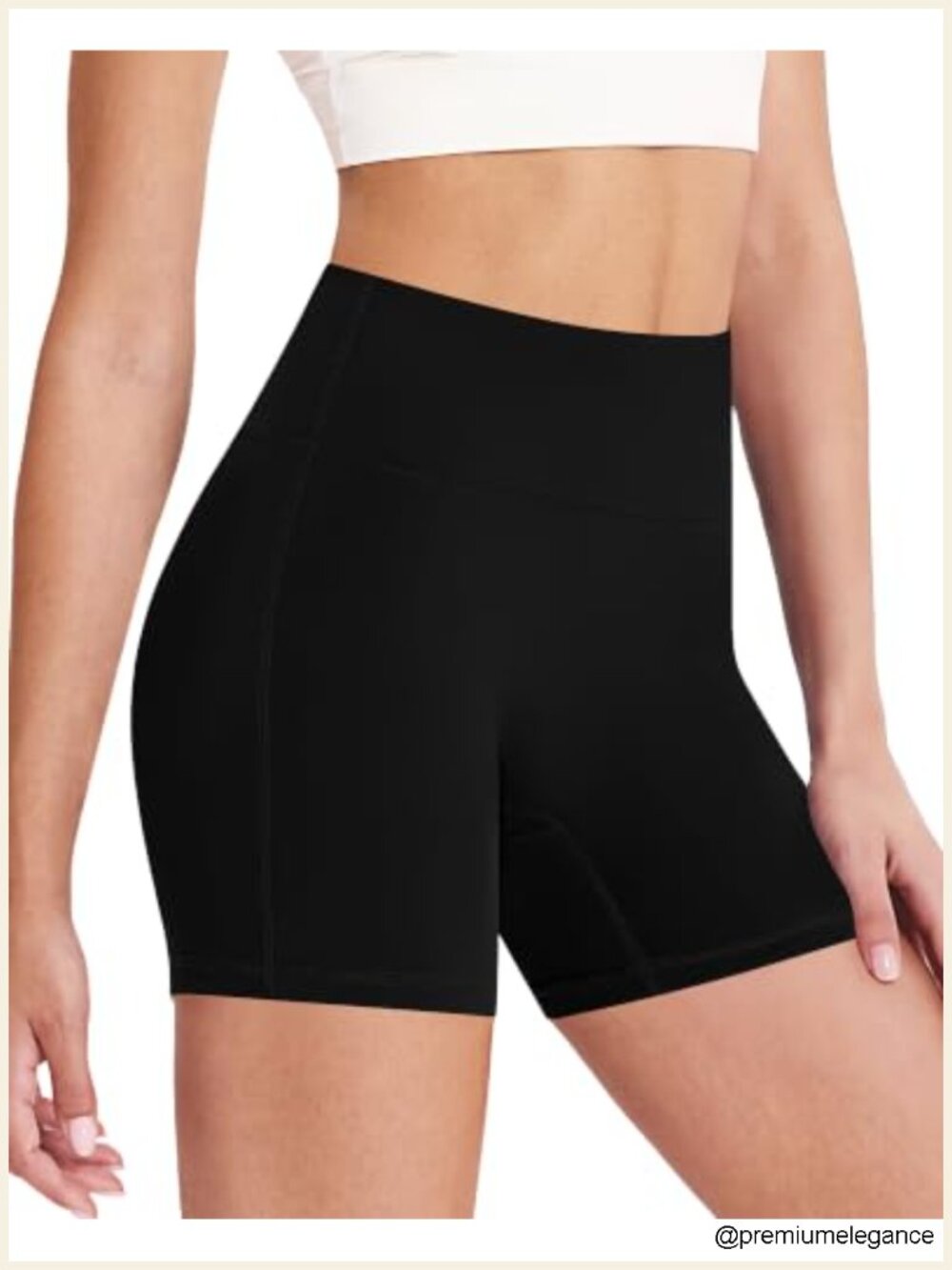 No Front Seam High Waisted Biker Shorts 4'' Spandex Workout Yoga